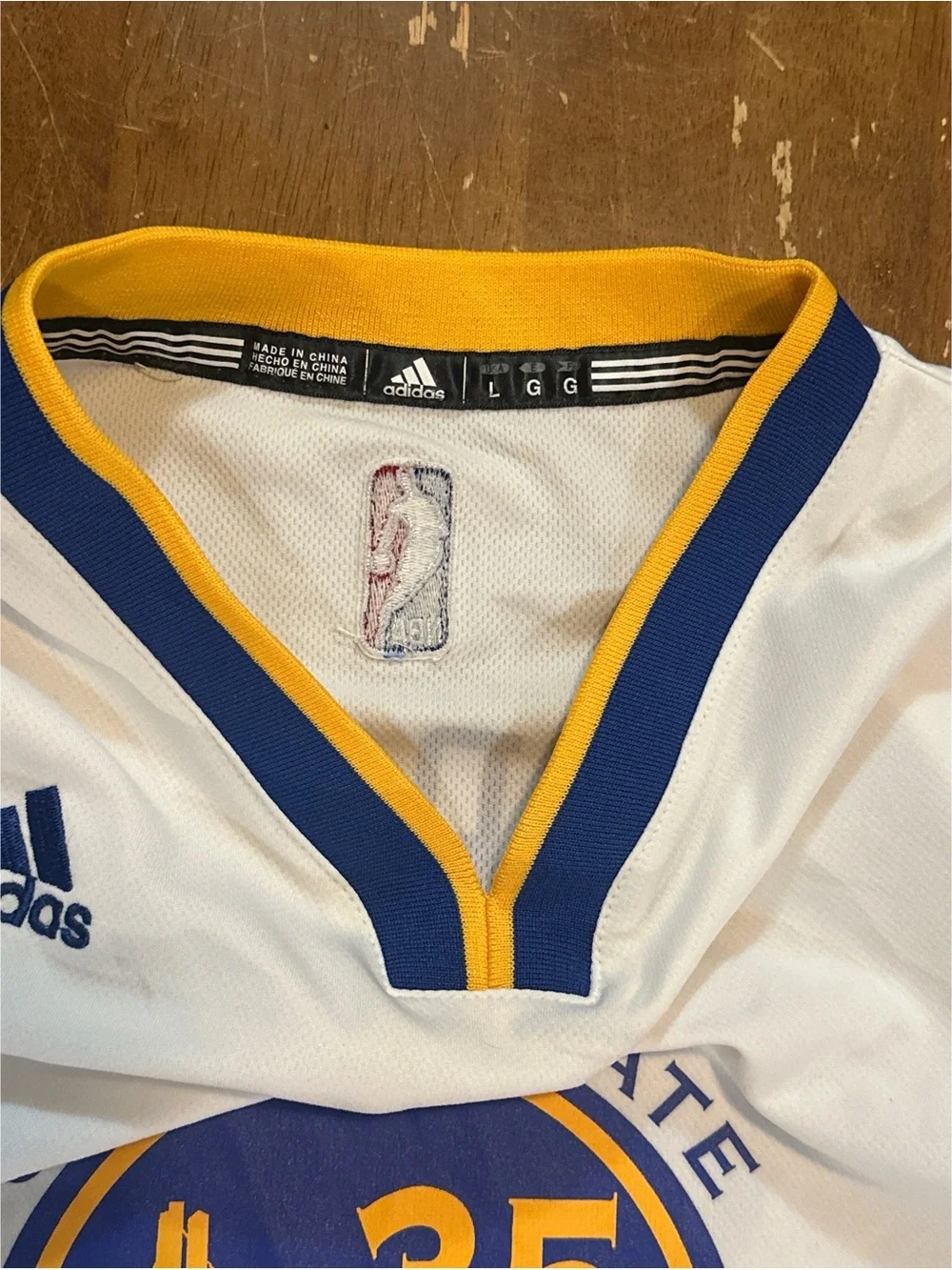 adidas White Golden State Warriors Kevin Durant Size Large